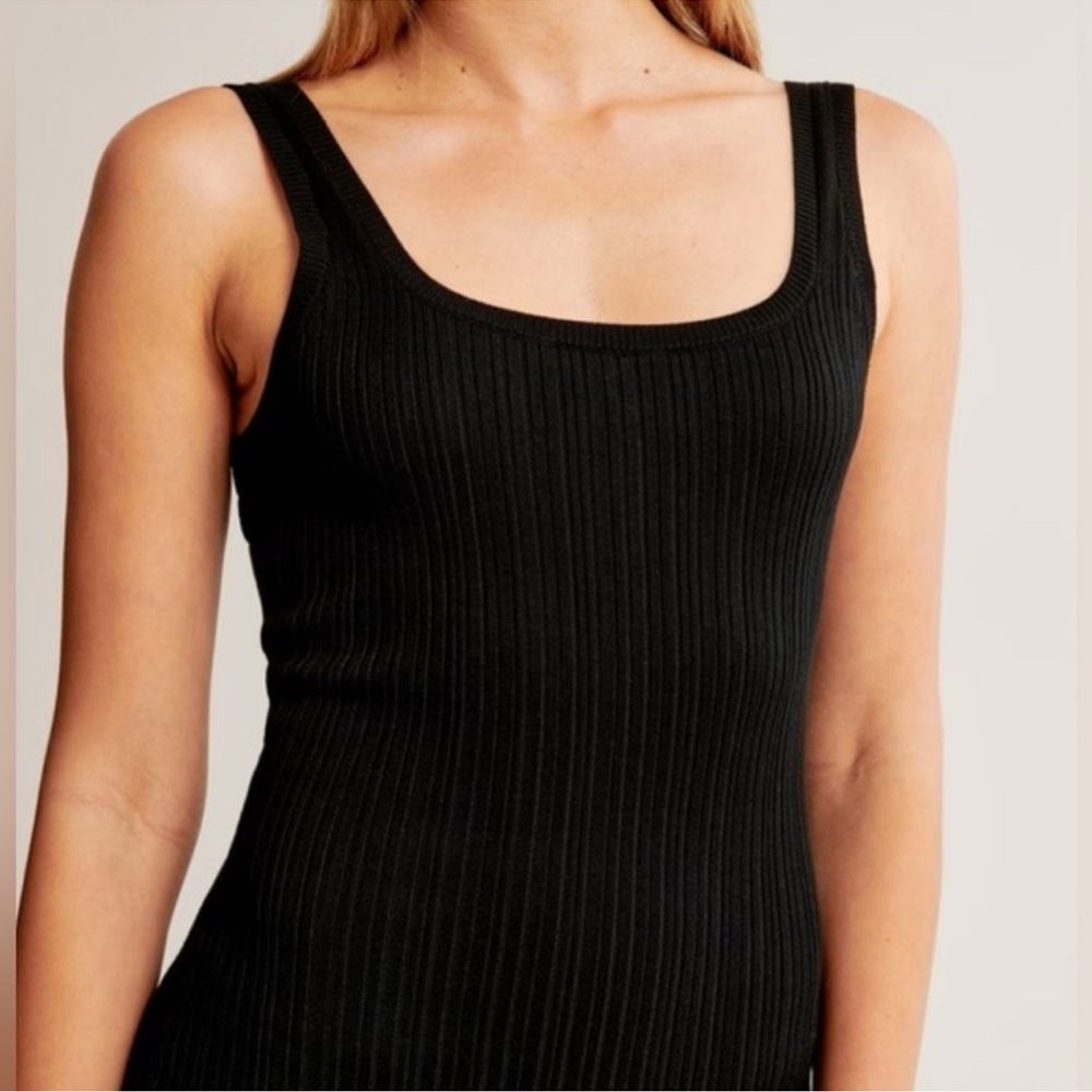 Abercrombie & Fitch Ribbed Midi Sweater Black Dress Size XL - Picture 4 of 10